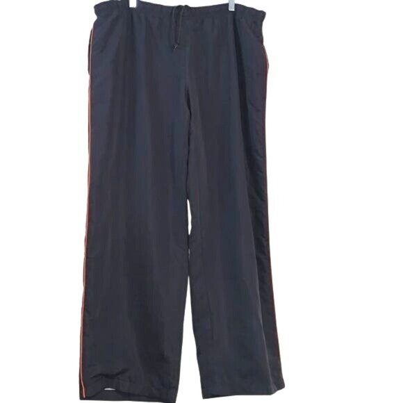 Danskin Pants - Women's Black Athletic Track Pants W/ Orange Stripe Elastic Waist Size XL Polyes
